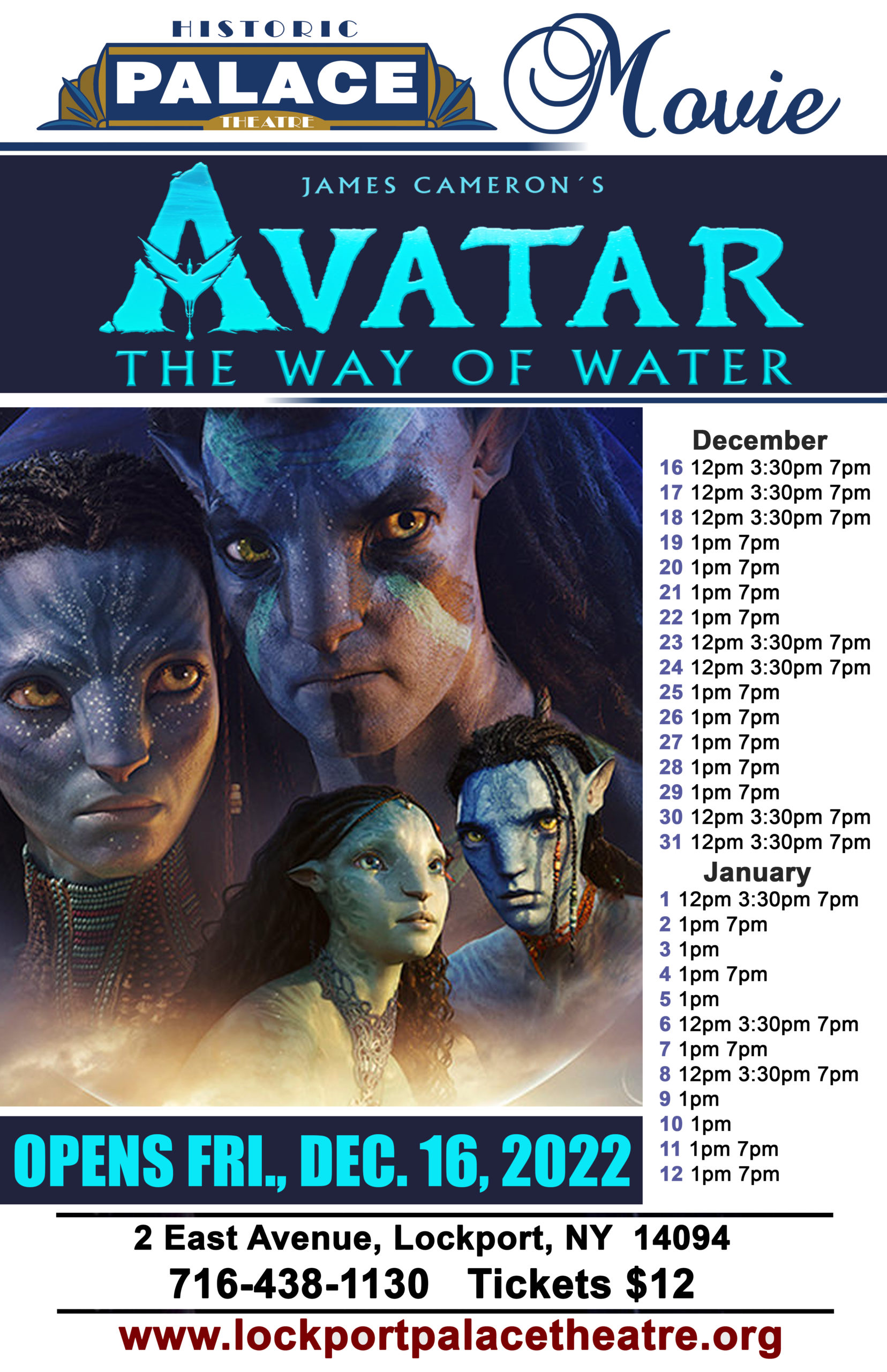 Movie Avatar - The Way of the Water - Lockport Palace Theater