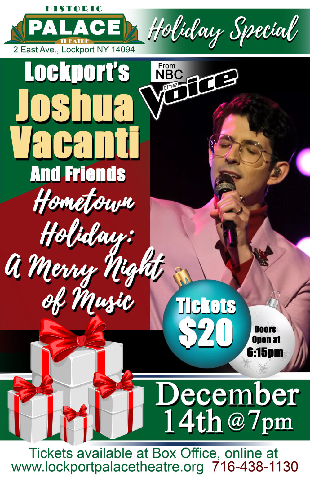 Joshua Vacanti Hometown Holiday A Merry Night of Music Lockport