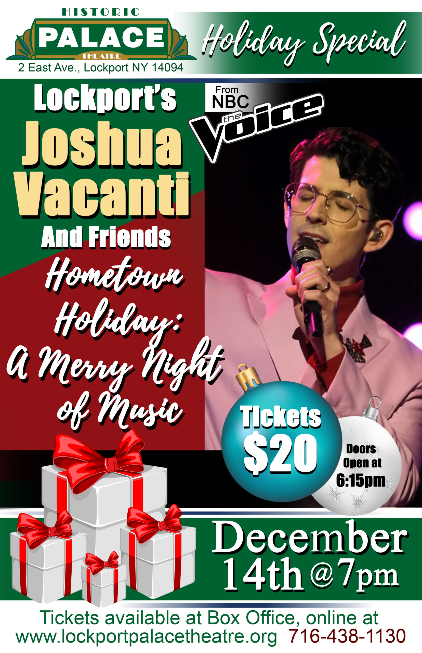 Joshua Vacanti Hometown Holiday A Merry Night of Music Lockport